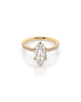 14k Marquise Solitaire Pave Band | Hidden Halo