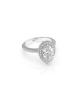 14k Pear Shape Triple Pave Ring