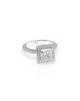 14k Princess Cut Triple Pave Ring
