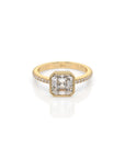 14k Ascher Pave Bezel Ring
