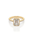 14k Emerald Pave Bezel Ring
