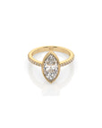 14k Marquise Pave Bezel Ring