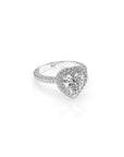 14k Heart Shape Triple Pave Ring