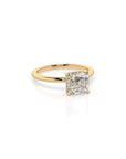 14k Ascher Solitaire Ring | Hidden Halo