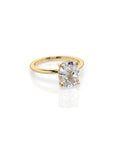 14k Cushion Cut Solitaire Ring | Hidden Halo