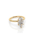 14k Marquise Cut Solitaire Ring | Hidden Halo