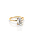 14k Oval Cut Solitaire Ring | Hidden Halo