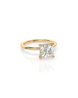 14k Princess Cut Solitaire Ring | Hidden Halo
