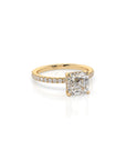 14k Ascher Solitaire Pave Band | Hidden Halo