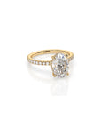 14k Oval Solitaire Pave Band | Hidden Halo
