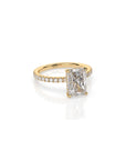 14k Radiant Solitaire Pave Band | Hidden Halo