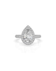 14k Pear Shape Triple Pave Ring