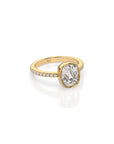 14k Cushion Pave Bezel Ring