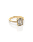 14k Emerald Pave Bezel Ring
