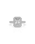 14k Radiant Cut Triple Pave Ring