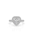 14k Heart Shape Triple Pave Ring