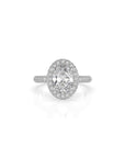 14k Oval Cut Triple Pave Ring
