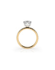 14k Marquise Solitaire Pave Band | Hidden Halo