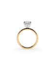 14k Oval Solitaire Pave Band | Hidden Halo