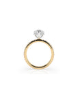 14k Pear Cut Solitaire Pave Band | Hidden Halo