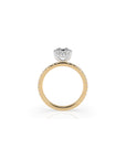 14k Radiant Solitaire Pave Band | Hidden Halo