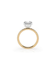14k Round Solitaire Pave Band | Hidden Halo