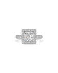 14k Princess Cut Triple Pave Ring