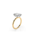 14k Emerald Cut Solitaire Ring | Hidden Halo