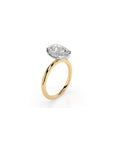 14k Pear Cut Solitaire Ring | Hidden Halo