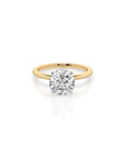 14k Round Solitaire Ring | Hidden Halo