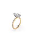14k Marquise Solitaire Pave Band | Hidden Halo