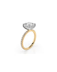 14k Princess Cut Solitaire Pave Band | Hidden Halo