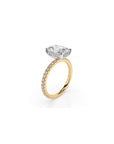 14k Radiant Solitaire Pave Band | Hidden Halo
