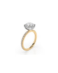 14k Round Solitaire Pave Band | Hidden Halo