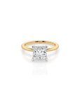 14k Princess Cut Solitaire Ring | Hidden Halo