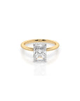 14k Radiant Solitaire Ring | Hidden Halo