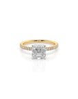 14k Ascher Solitaire Pave Band | Hidden Halo