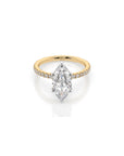 14k Marquise Solitaire Pave Band | Hidden Halo