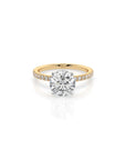 14k Round Solitaire Pave Band | Hidden Halo