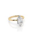 14k Marquise Cut Solitaire Ring | Hidden Halo