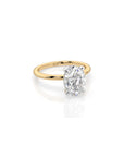 14k Oval Cut Solitaire Ring | Hidden Halo