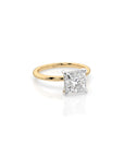 14k Princess Cut Solitaire Ring | Hidden Halo