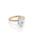 14k Marquise Solitaire Pave Band | Hidden Halo