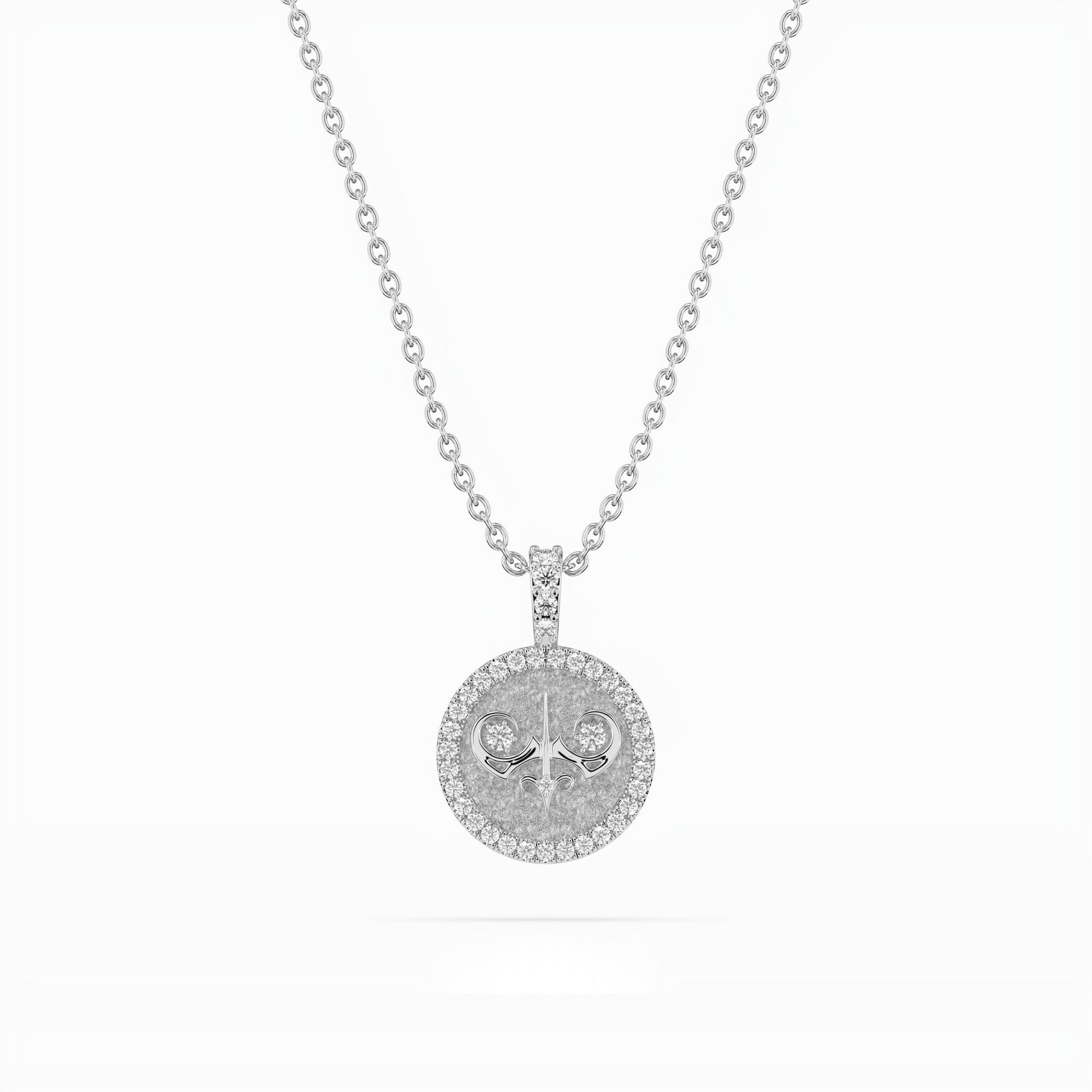 14k Diamond Halo Zodiac Necklace