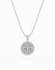 14k Diamond Halo Zodiac Necklace