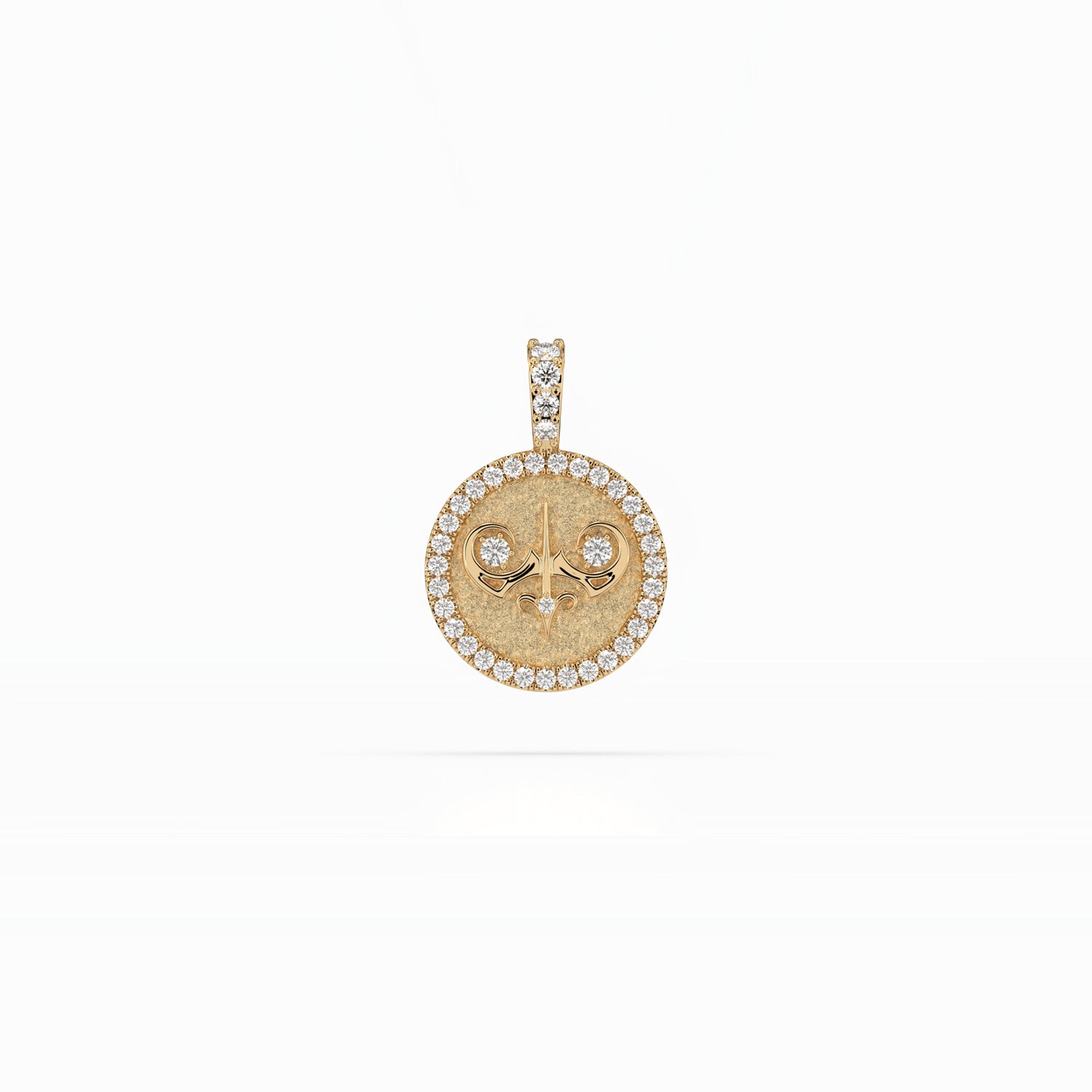 14k Diamond Halo Zodiac Necklace