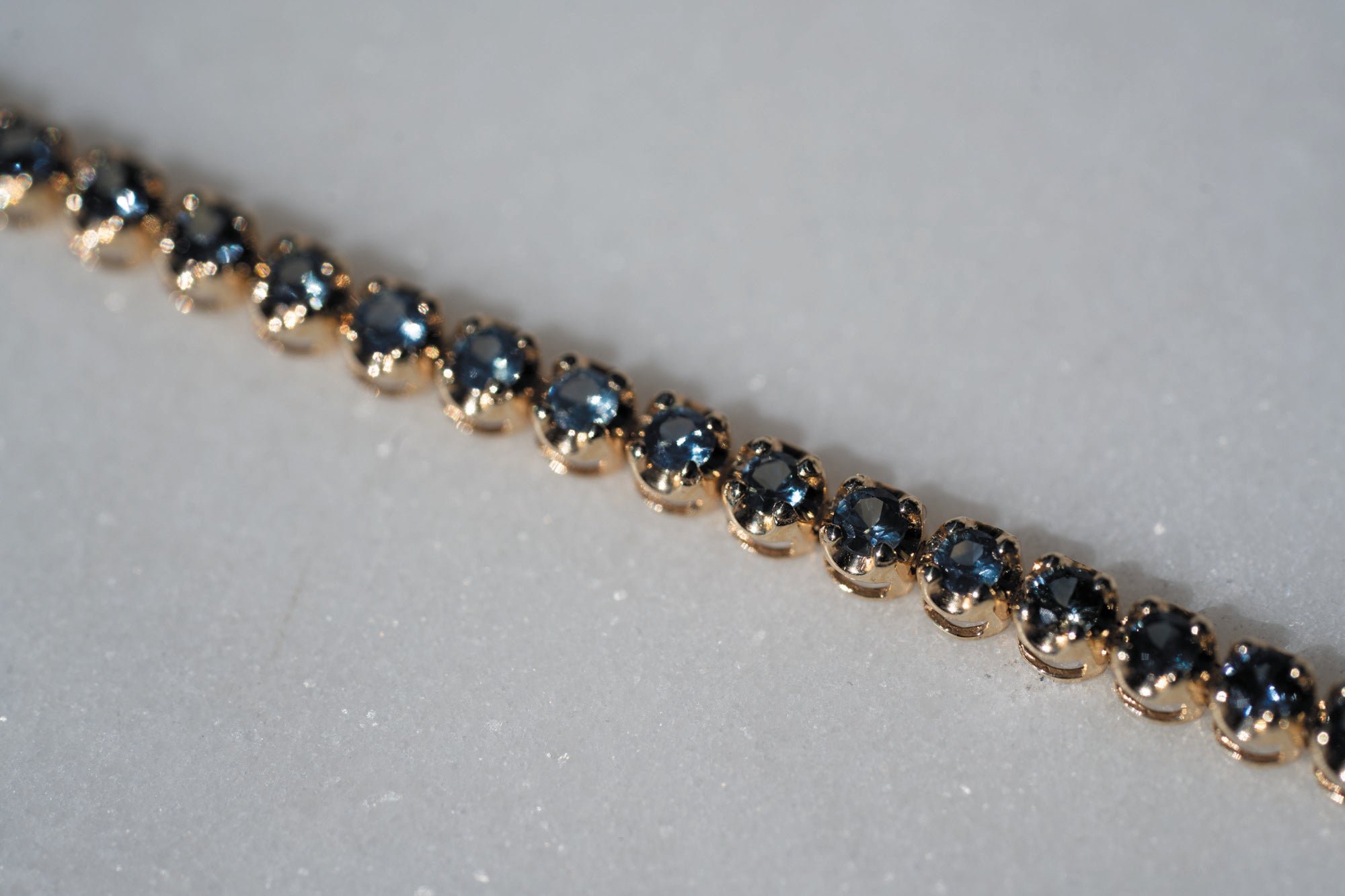 14k Gradiant Sapphire Tennis Bracelet | One-of-one