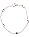 Silver Oval Beaded Satellite Bracelet