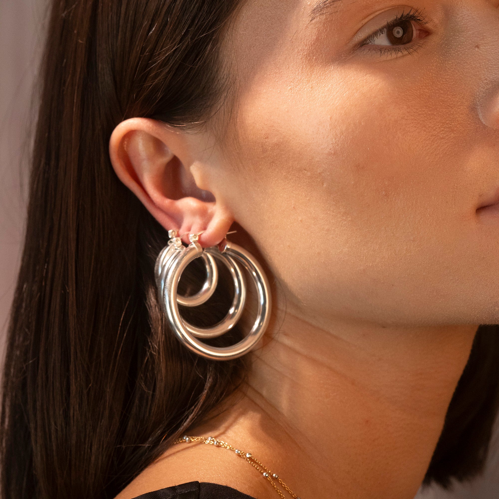 Silver Chubby Hoops