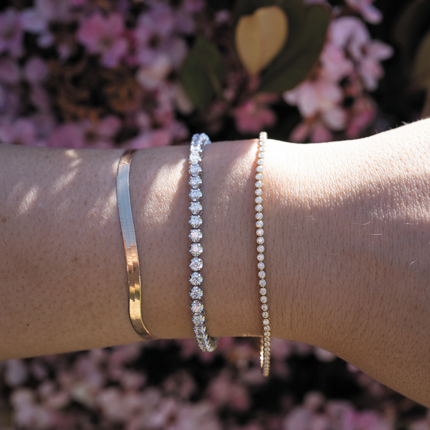 14K Micro Bezel Tennis Bracelet | 1 Carat